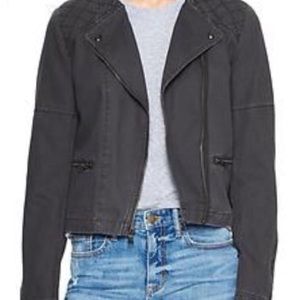 Gap charcoal gray moto jacket, size 4